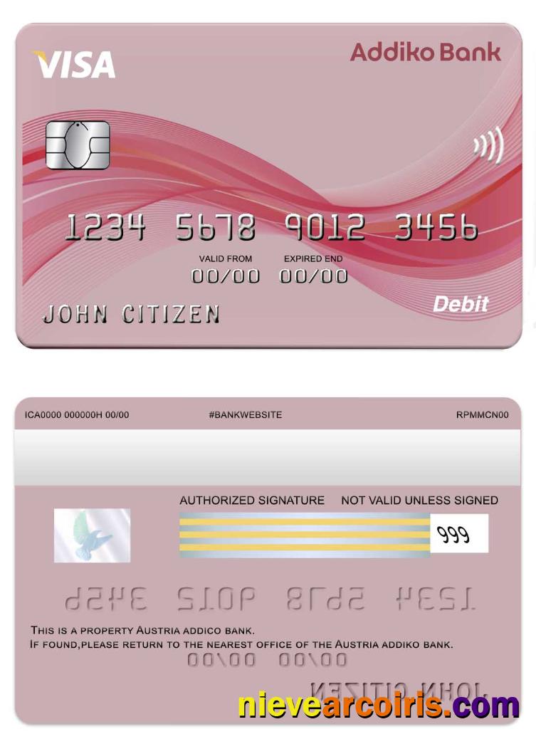 Austria Addiko bank visa card